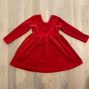 Hanna Andersson red velvet pocket dress 4T